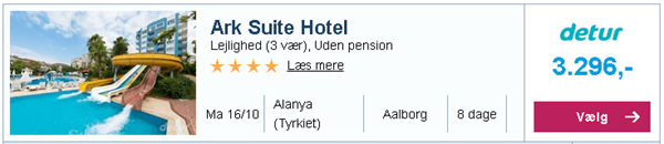 8 dage i Alanya på lækkert 4 stjernet hotel med afrejse fra Aalborg fra 3.296,-