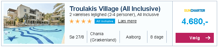 Troulakis Village i Chania fra Aalborg - 4.680,-