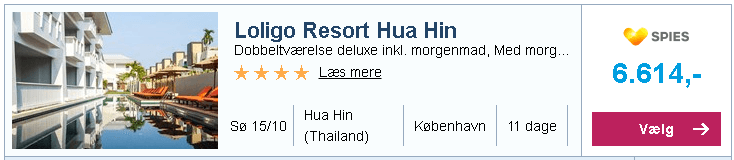 11 dage i Hua Hin (Thailand) på 4 stjernet hotel med afrejse fra København fra 6.614,-