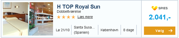Hotel TOP Royal Sun i Santa Susanna (Spanien) i oktober fra København fra kun 2.041,-