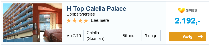 Hotel Top Calella Palace i Calella (Spanien) i oktober fra Billund til kun 2.192,-