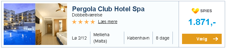 Pergola Club Hotel Spa i *Mellieha (Malta) i december fra København fra kun 1.871,-