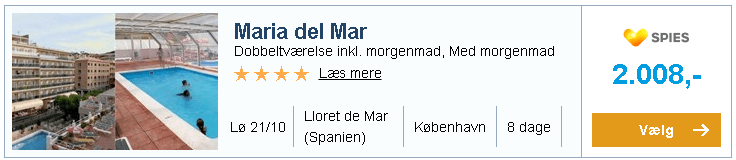 Hotel Maria del Mar i Lloret de Mar (Spanien) i oktober fra København fra kun 2.008,-