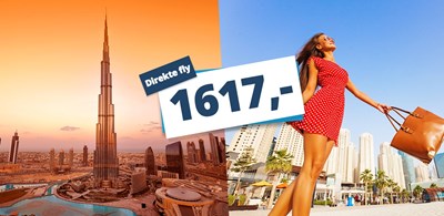 Vildt lav pris – Direkte til Dubai fra kun 1617,- Vildt lav pris – Direkte til Dubai fra kun 1617,-