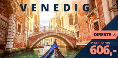 Direkte fly til Venedig fra kun 606,- Direkte fly til Venedig fra kun 606,-