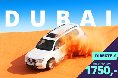 PRISFALD – Direkte fly til Dubai fra kun 1750,- PRISFALD – Direkte fly til Dubai fra kun 1750,-