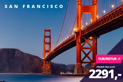 Flyv til smukke San Francisco fra kun 2291,-