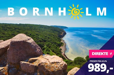 Hold sommerferie på smukke Bornholm i skolernes sommerferie fra kun 989,- Hold sommerferie på smukke Bornholm i skolernes sommerferie fra kun 989,-