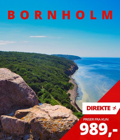 Hold sommerferie på smukke Bornholm!?? Billige fly t/r fra kun 989,- i skolernes sommerferie!