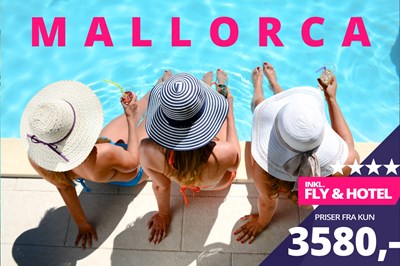 4-stjernede afbudsrejser til dejlige Mallorca i juli for kun 3580,- ✈️☀️ 4-stjernede afbudsrejser til dejlige Mallorca i juli for kun 3580,- ✈️☀️
