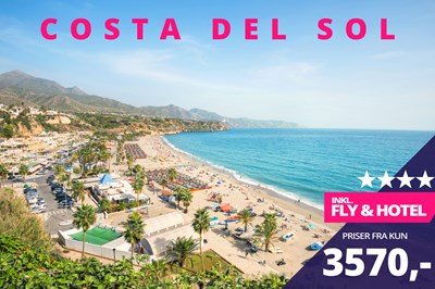 4-stjernet sommerferie på Costa del Sol fra 3570! 4-stjernet sommerferie på Costa del Sol fra 3570!