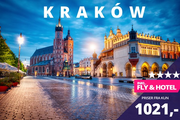 Forlænget weekend i Kraków fra 1021,- ?