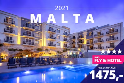 Fortryllende lækre 4-stjernede rejser til Malta i 2021 fra kun 1475,- Fortryllende lækre 4-stjernede rejser til Malta i 2021 fra kun 1475,-