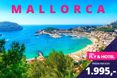 Afbudsrejser til populære Mallorca for kun 1.995,- Afbudsrejser til populære Mallorca for kun 1.995,-