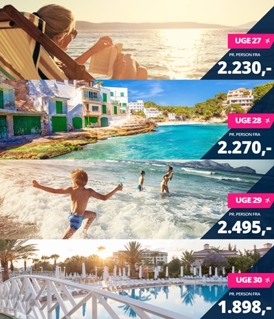 Få det komplette overblik over rejser til sol og strand i skolernes sommerferie?☀️ Få det komplette overblik over rejser til sol og strand i skolernes sommerferie?☀️