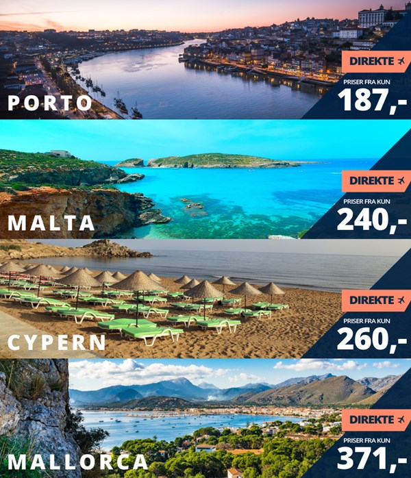 Billige tur/retur-billetter til Sydeuropa i juni✈