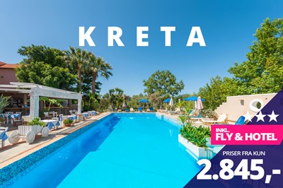 Afbudsrejser til Kreta fra kun 2.845,- i 7 nætter inkl. fly og hotel ?☀