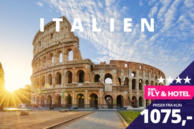 Forlænget 4-stjernet weekend i skønne Italien fra kun 1075,- Forlænget 4-stjernet weekend i skønne Italien fra kun 1075,-