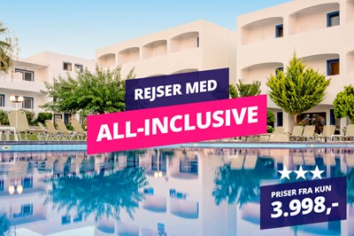 ALL-INCLUSIVE fra kun 3.998,- ALL-INCLUSIVE fra kun 3.998,-