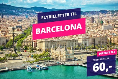 Hvem skal til Barcelona? Tur/retur for kun 60,- Hvem skal til Barcelona? Tur/retur for kun 60,-