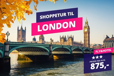 Efterårsshopping i London fra kun 875,- Efterårsshopping i London fra kun 875,-
