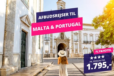 4-stjernede afbudsrejser til Malta & Portugal fra kun 1.795,- 4-stjernede afbudsrejser til Malta & Portugal fra kun 1.795,-