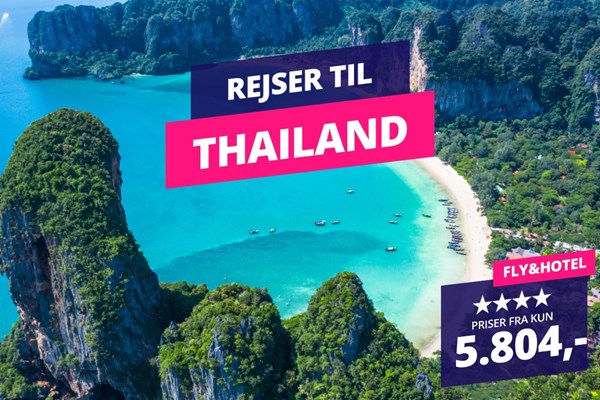 Rejser til genåbnede Thailand fra kun 5.804,-