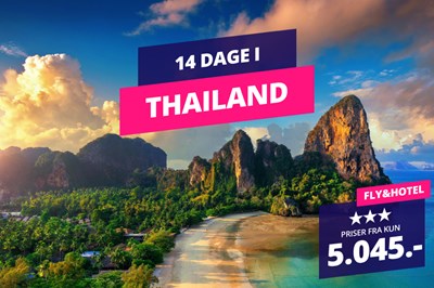 14 dage i Thailand fra kun 5.045,-