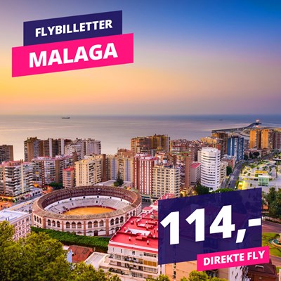 Rejs på forlænget weekend til Malaga fra kun 114,- Rejs på forlænget weekend til Malaga fra kun 114,-