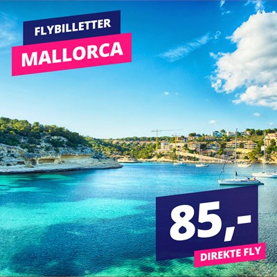 Mallorca har aldrig været billigere – tur/retur fra kun 85,-