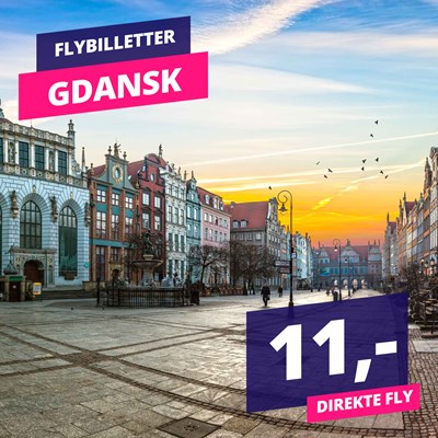 Billige fly til Gdansk for kun 11 kroner✈