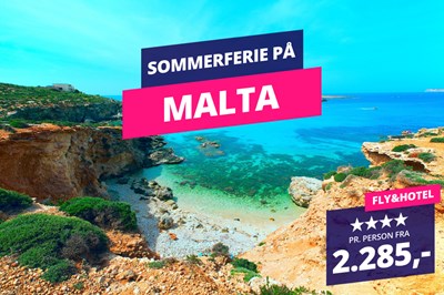 4 dage på Malta i juli for 2.285,-