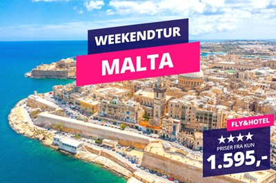 Flyv på weekendtur til Malta med fly og hotel fra 1.595,-