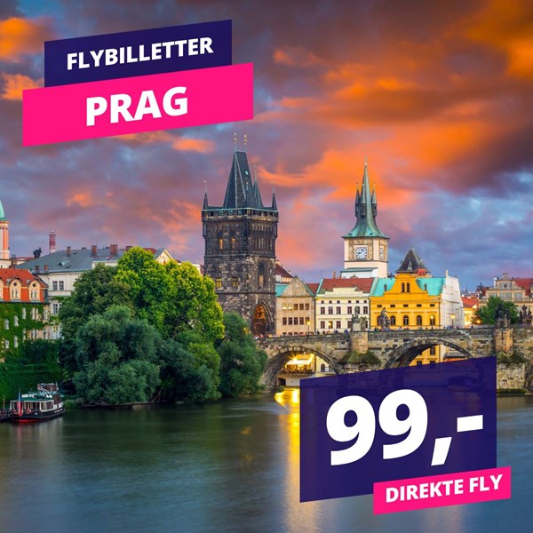 Flybilletter til Prag for kun 99 kroner