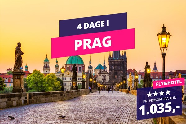 3 nætter i Prag med fly og 4★ hotel med morgenmad fra 1.035,-