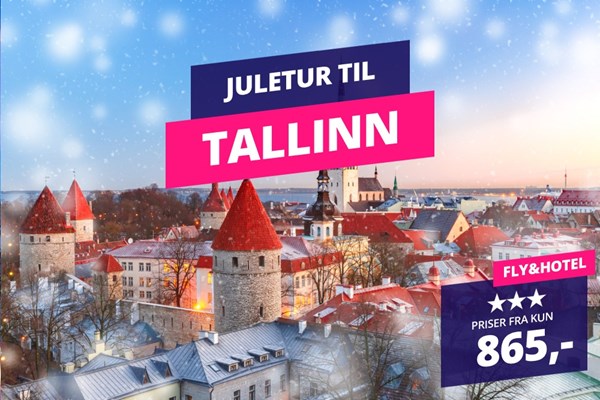 3 overnatninger i Tallinn inkl. fly og hotel fra 865,-