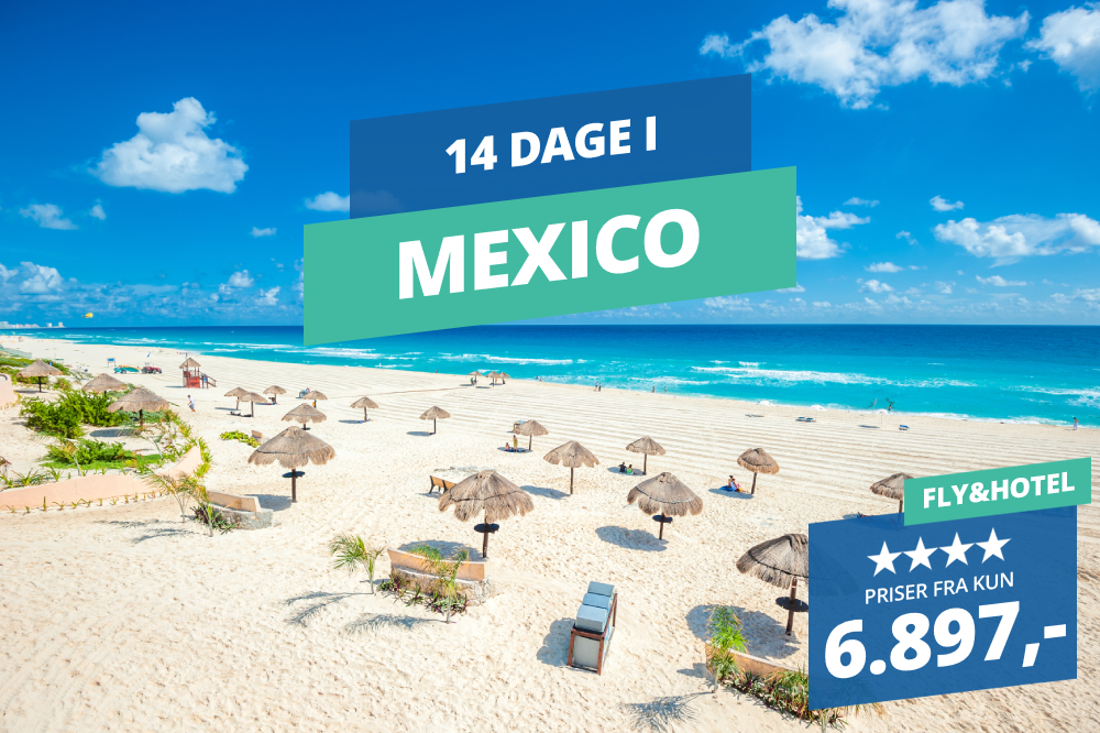 WOW! 14 nætter i Cancún i Mexico fra 6.734,-