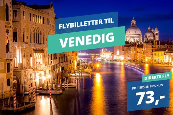 Flyv billigt til Venedig i januar fra KUN 73 kroner