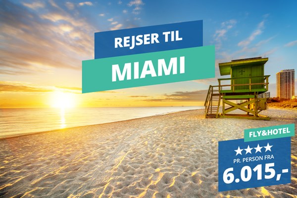 Nyd sol, strand, og storby i Miami for 6.015,-