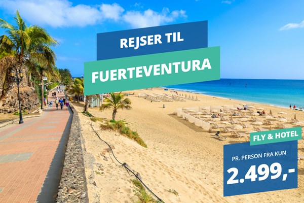 1 uge på Fuerteventura inkl. fly og hotel fra 2.499,-