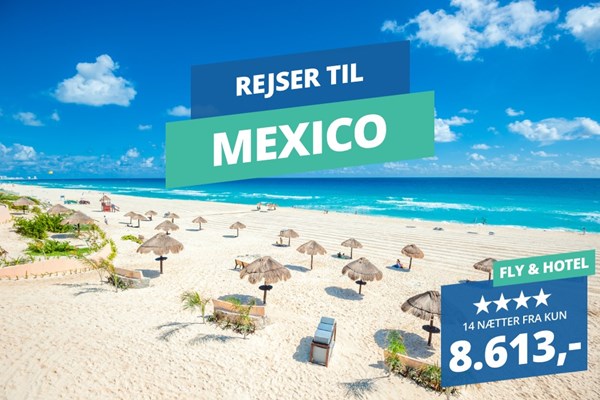 Rejs 14 nætter til Cancún i Mexico med fly og hotel fra 8.613,-