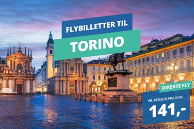 Flyv billigt tur/retur til Torino fra 141,-✈🇮🇹