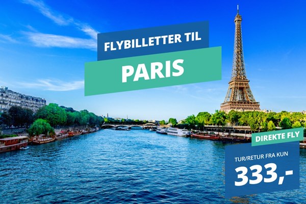 Rejs billigt og oplev en af Europas mest romantiske byer! Paris venter på dig fra kun 333 kr. tur/retur