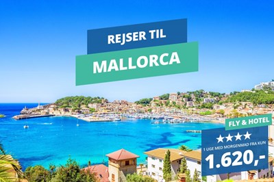 1 uge på Mallorca inklusiv fly og 4★ hotel med morgenmad fra KUN 1.620,-