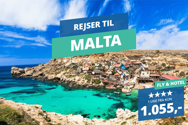 Tag på en 4 dages ferie til Malta for kun 1.055,-