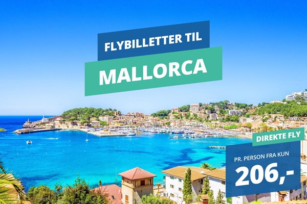 Flybilletter til Mallorca fra 206,-