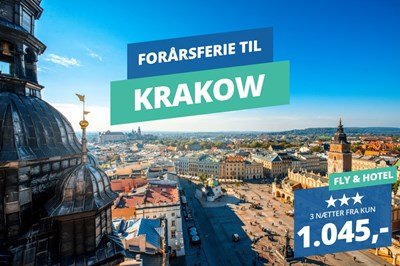 Rejs på forårsferie til Krakow fra 1.065,-