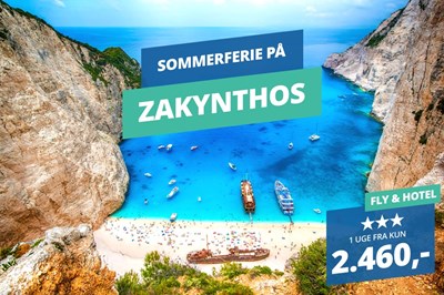 Rejs billigt på sommerferie til Zakynthos fra 2.460,-
