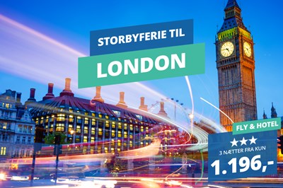 Rejs på storbyferie til London inkl. fly og hotel fra kun 1.196,- Rejs på storbyferie til London inkl. fly og hotel fra kun 1.196,-