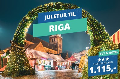 Rejs på juletur til Riga inkl. fly & hotel fra 1.115,-